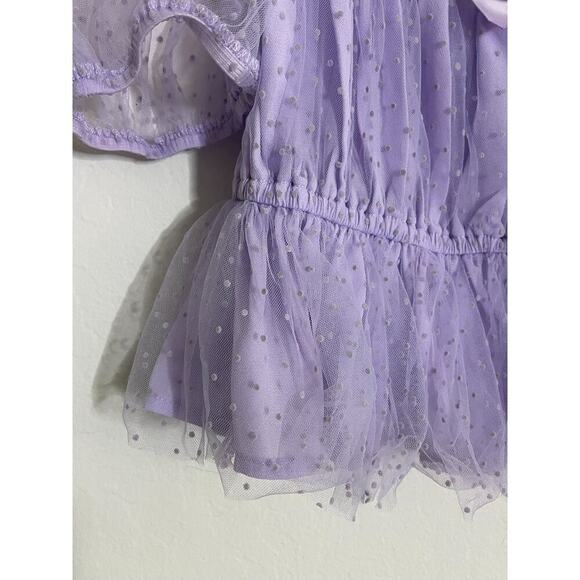 Dolls Kill Sugar Thrillz S Babydoll Top Lavender Mesh Empire Fairy Cottagecore - Picture 5 of 8